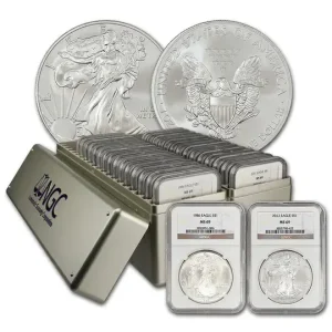 Last 10 Sets🔥1986-2024 American Silver Eagle 39-pc Set NGC MS69