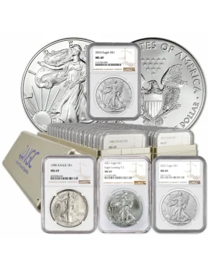 Last 10 Sets🔥1986-2024 American Silver Eagle 39-pc Set NGC MS69