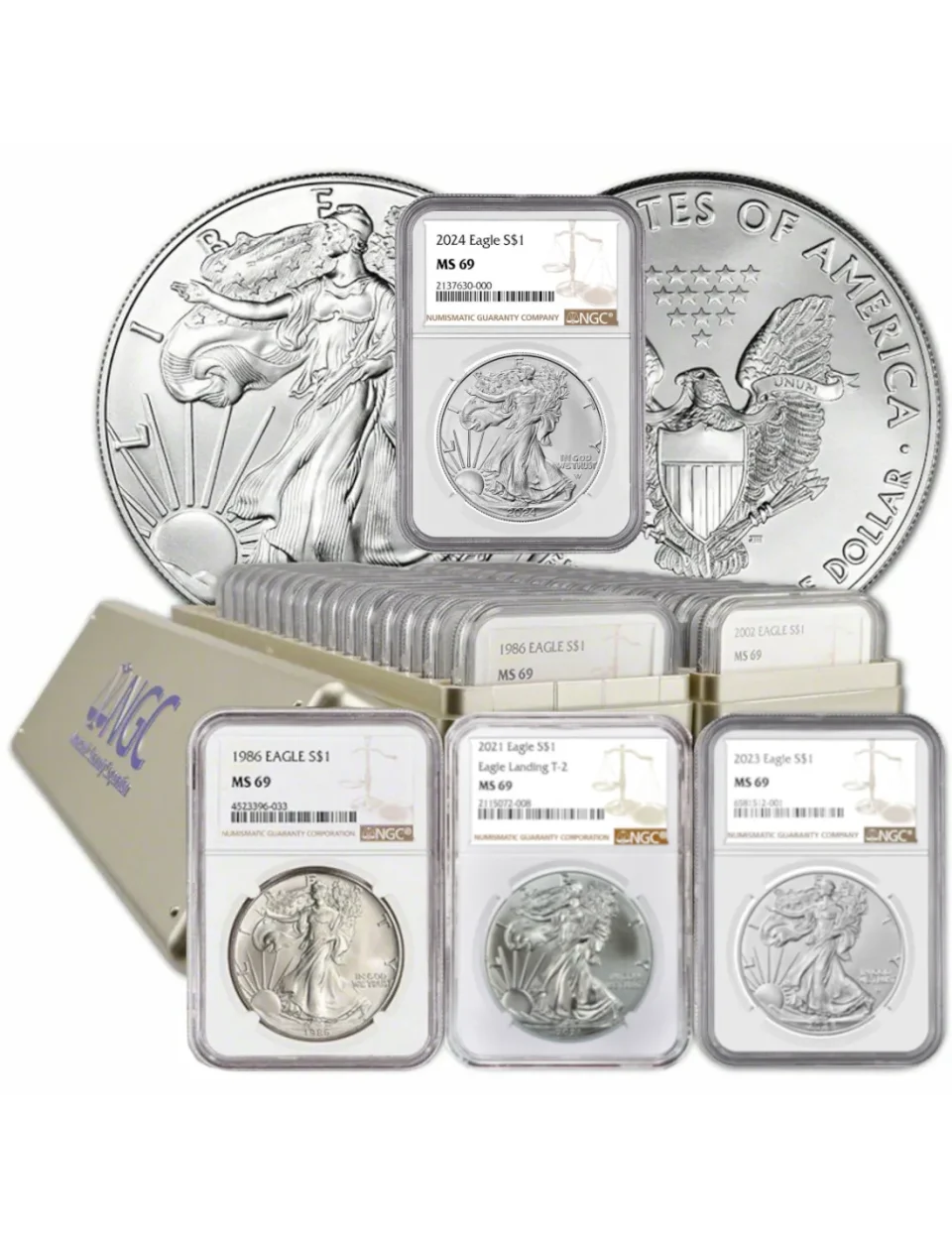Last Day 70% ОFF🔥1986-2024 American Silver Eagle 39-pc Set NGC MS69